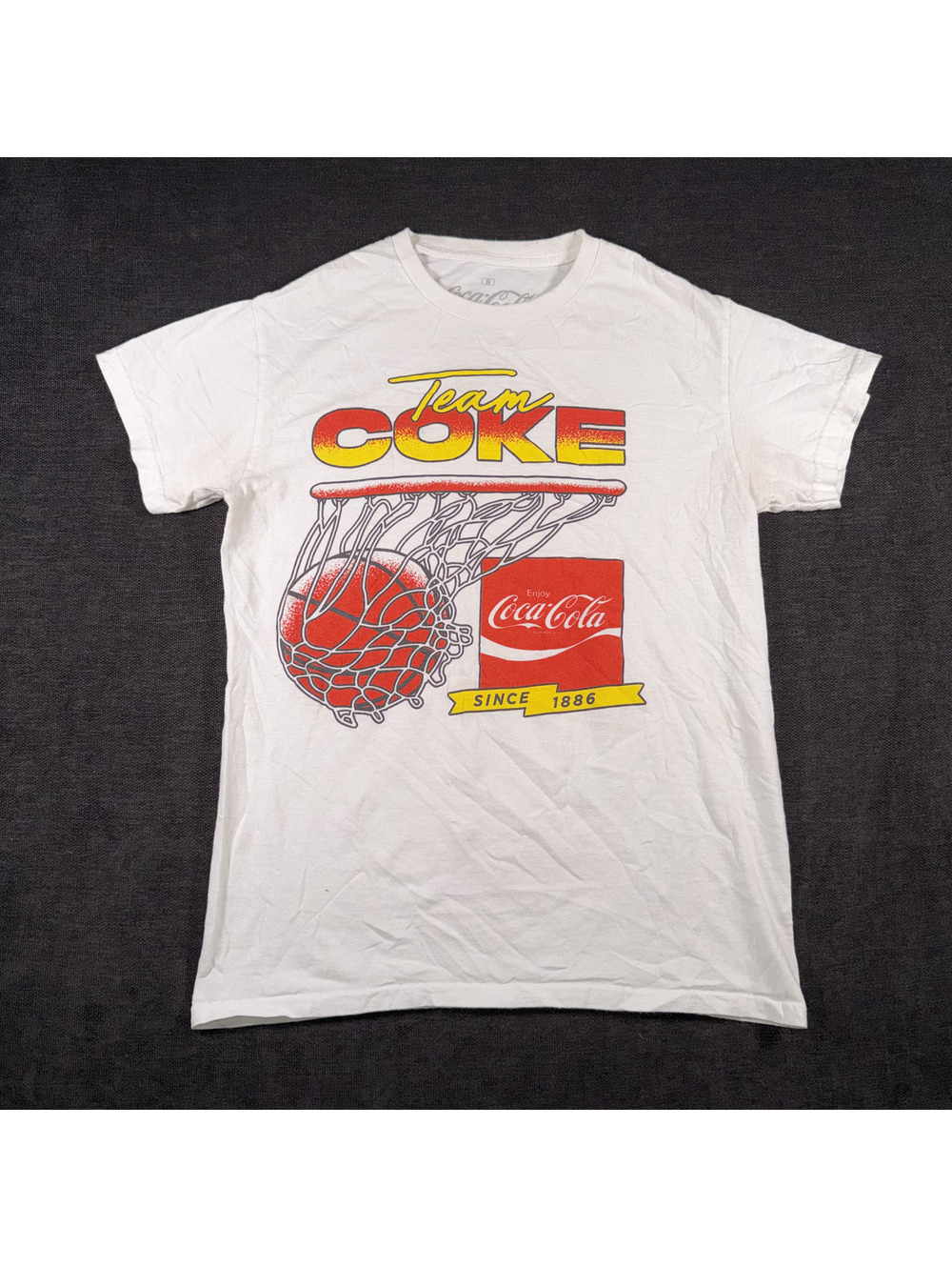 Ripple Junction Team Coke Coca-Cola Basketball Graphic T-Shirt Size Small